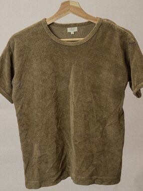 The Simple Folk Brown Terry Cloth Side Snap Shirt